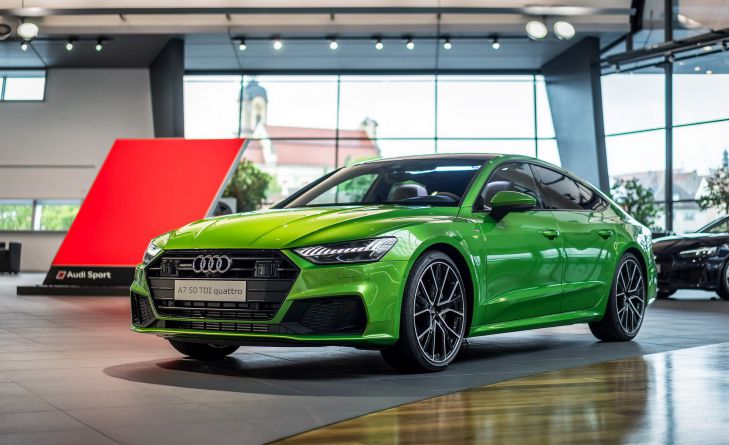 Audi A7 Sportback a încercat culoarea verde strălucitor