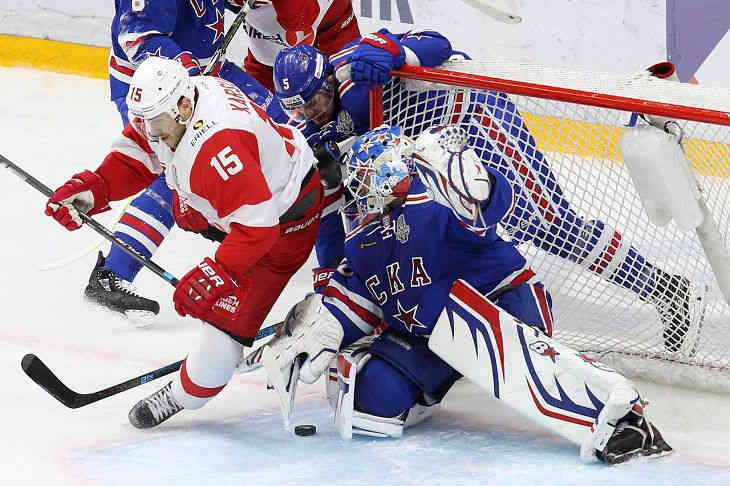 Moscova Spartak nu a lăsat nicio șansă pentru SKA St. Petersburg la începutul playoff-ului KHL