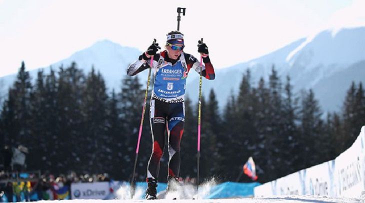 Biatlon. KM în Antholz. Davidova – 1, Krivko – 17